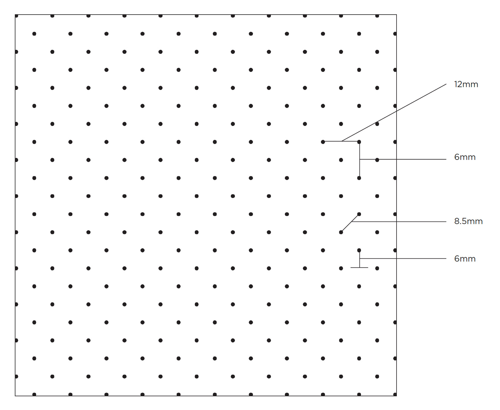 Finished appearance may vary due to variations in leather and dyelots.<br /> Up to 60” x continuous<br /> 12mm x 6mm x 1.3mm diameter